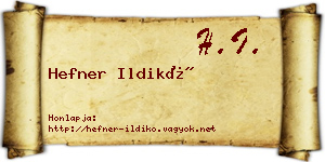 Hefner Ildikó névjegykártya